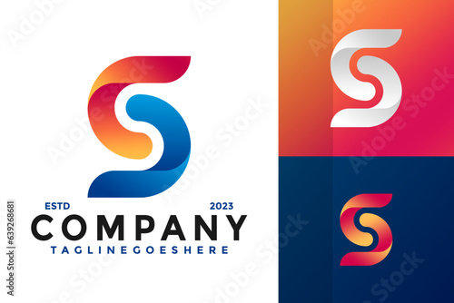Cs or Sc Letter colorful logo design vector symbol icon illustration