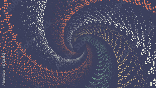 Abstract spiral vortex ball in splashes style background. This creative style data cycle background can be used as banner or presenting data cycle.