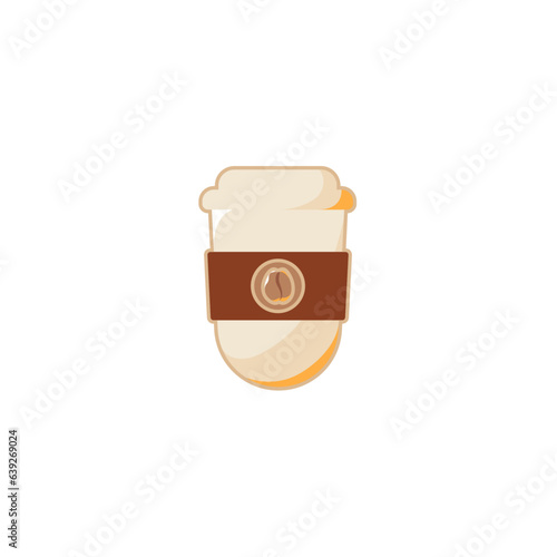 Coffee cute characters. Brown hot espresso coffee icon