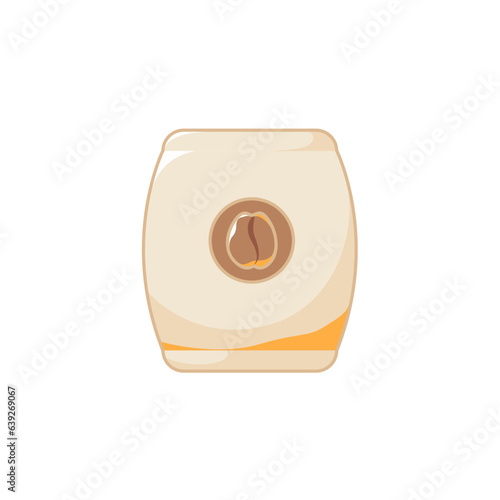 Coffee cute characters. Brown coffee beans icon
