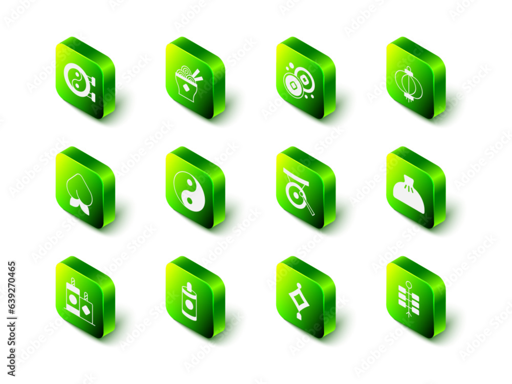 Set Asian noodles in bowl, Chinese Yuan currency, paper lantern, Dumpling, Firework, Gong musical instrument, and icon. Vector Set Asian noodles in bowl, Chinese Yuan currency, paper lantern, Dumpling, Firework, Gong musical instrument, and icon. Vector