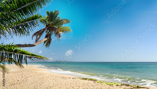 sea beach and palm tree