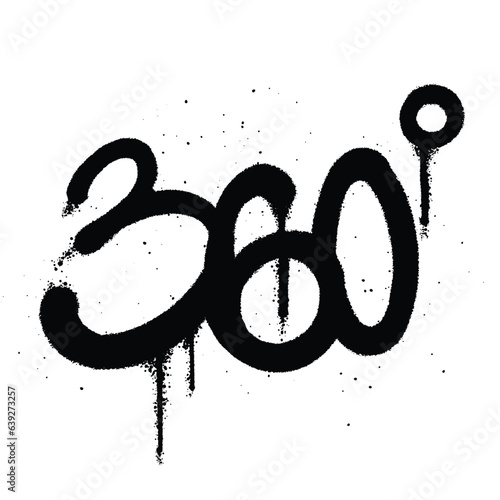 Graffiti spray paint Symbol 360 degrees Isolated Vector