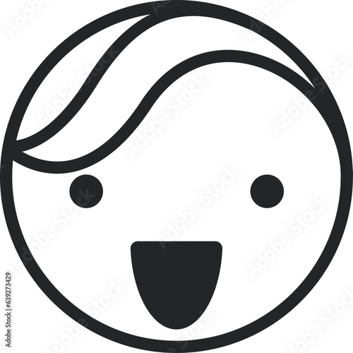 Cartoon Face Emoji Line Icon