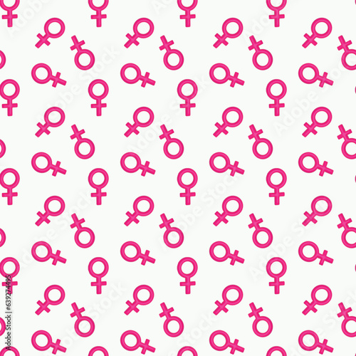 Pink female symbol on pinkly white background 3d rendering Pink 