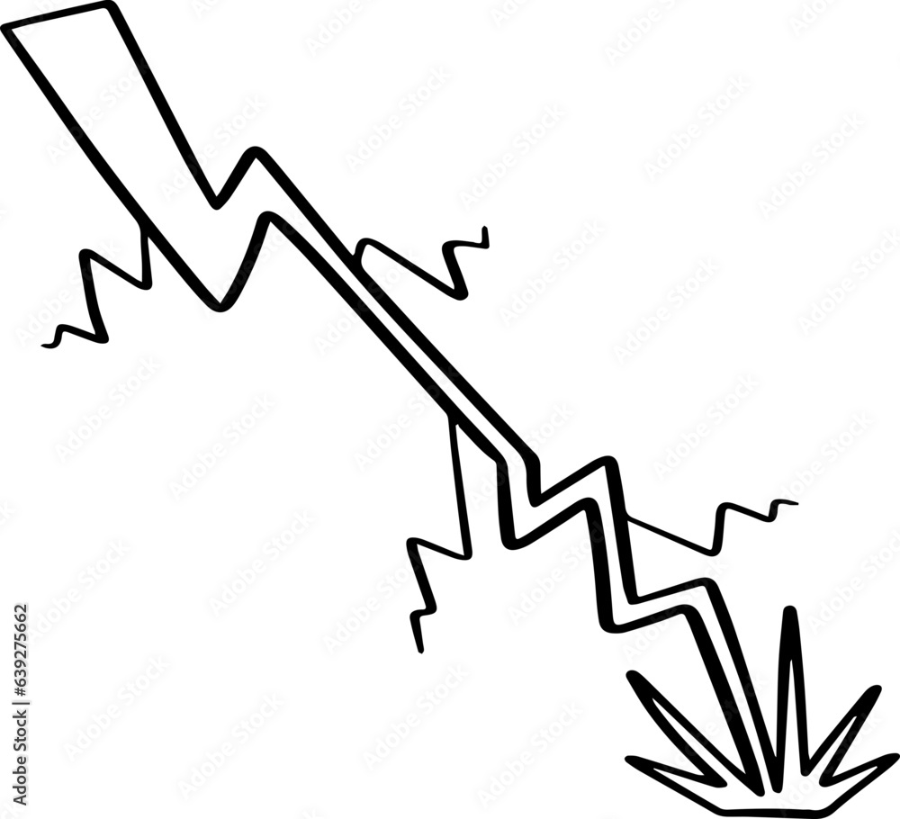 hand drawn thunder illustration.