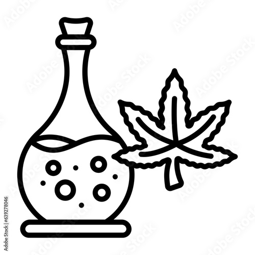 Broad or Isolate extra Virgin vector outline design, hallucinogen and stimulant symbol, thca and cbda sign, psychoactive nature drug stock illustration, Full Spectrum oil Jar concept