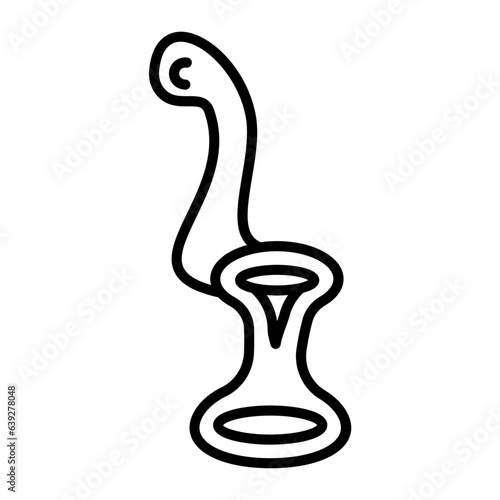 mini bong vector outline design, hallucinogen and stimulant symbol, thca and cbda sign, psychoactive nature drug stock illustration, weed Candycane bubblers concept