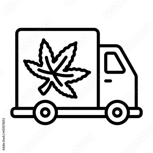 Marihuana Use in the Trucking Industry vector outline design, hallucinogen and stimulant symbol, thca and cbda sign, psychoactive nature drug stock, Cannabis Laws and Their Impact on Commercial Driver