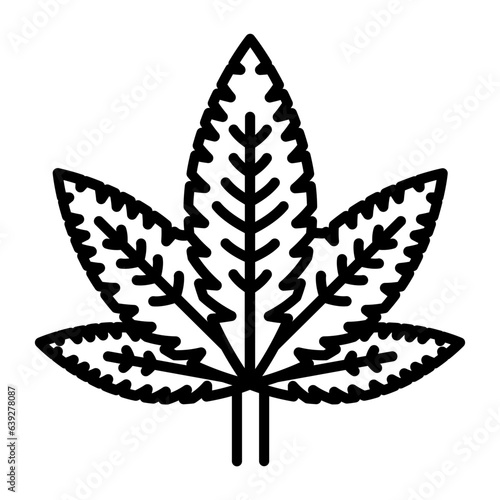cannabigerol Plant vector outline design, hallucinogen and stimulant symbol, thca and cbda sign, psychoactive nature drug stock illustration, marihuana Male Leaf concept