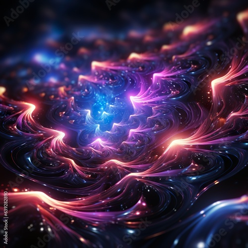 a purple and blue abstract background with a black background