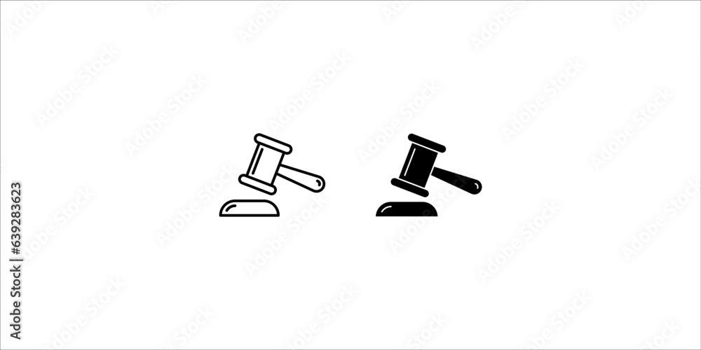 Gavel icon set vector. Hammer symbol vector Gavel icon set vector. Hammer symbol vector