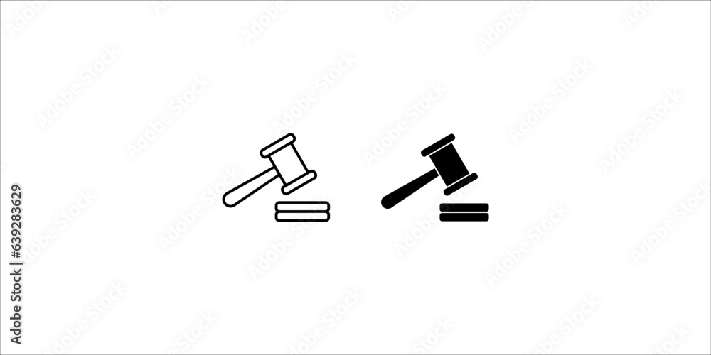 Gavel icon set vector. Hammer symbol vector Gavel icon set vector. Hammer symbol vector