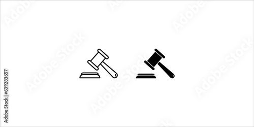Gavel icon set vector. Hammer symbol vector