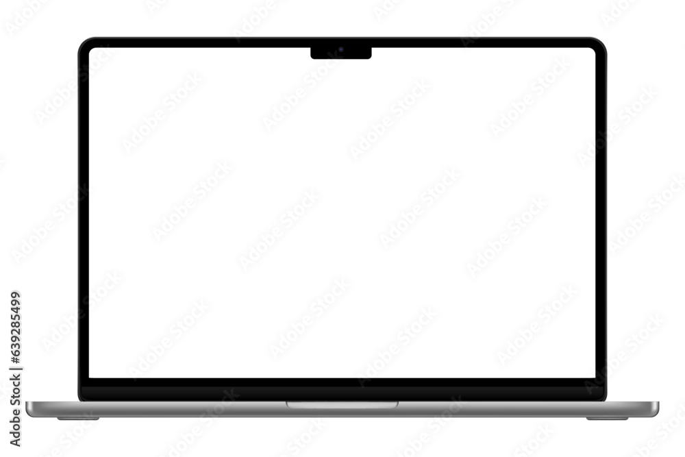 laptop with transparent blank screen on transparent background. Isolated laptop. Vector illustration	

