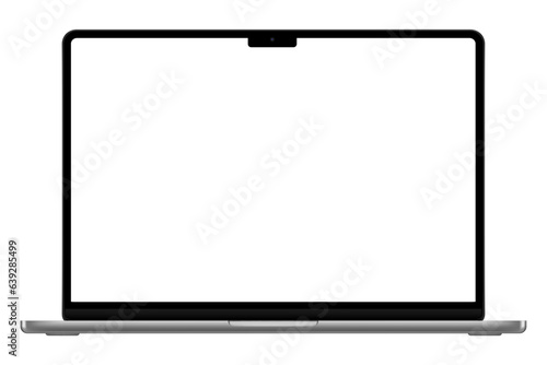 laptop with transparent blank screen on transparent background. Isolated laptop. Vector illustration	
