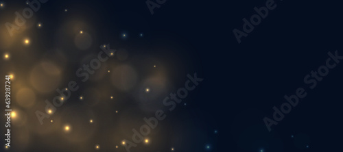 Sparkling glare light effects with colorful shimmer. Beautiful lens flare effect with bokeh, glittery particles and rays. Shining abstract background. Vector illustration	