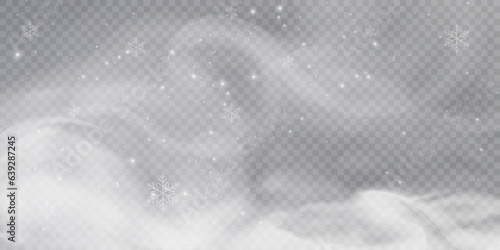 Vector texture Cold winter wind. On a transparent background. Christmas cold snow effect.	