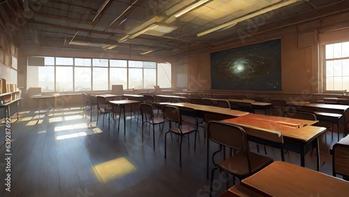 Classroom atmosphere in the morning or after school, good quality, background