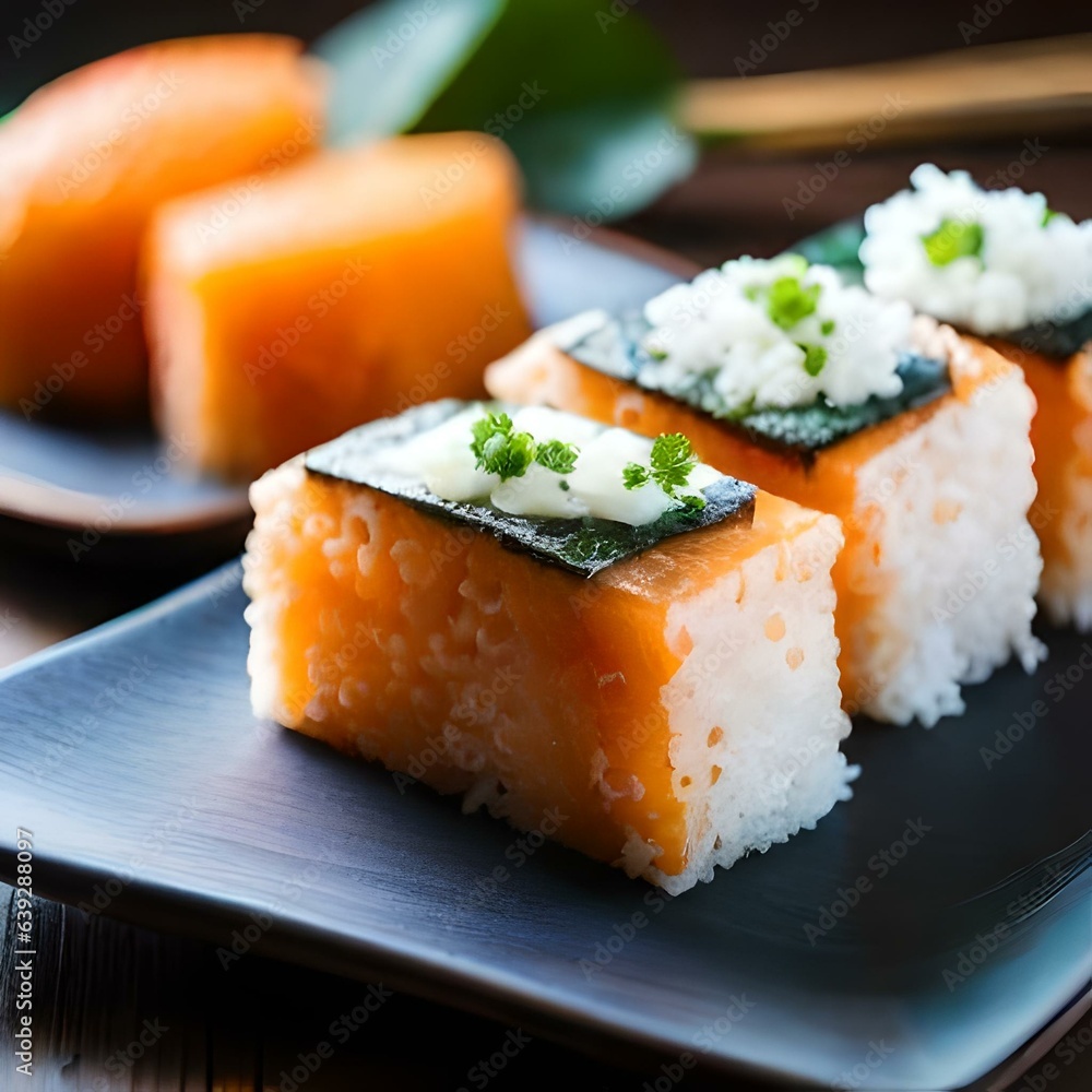 sushi on a plate sushi on a plate