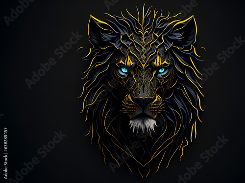 Lion mask on a black background