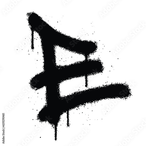 Graffiti spray paint Alphabet E Isolated Vector