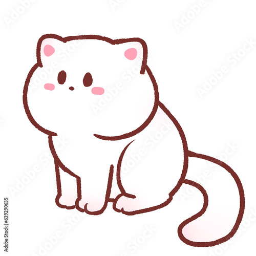 White cat looking at sky