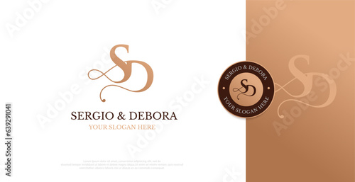 Wedding Logo Initial SD Logo Design Vector