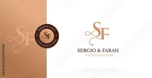 Wedding Logo Initial SF Logo Design Vector