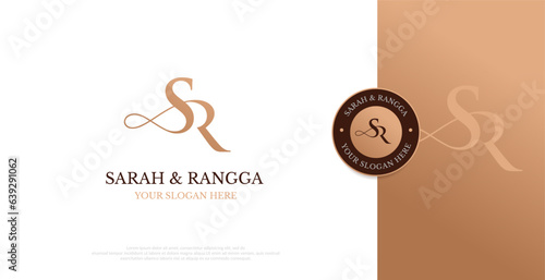 Wedding Logo Initial SR Logo Design Vector