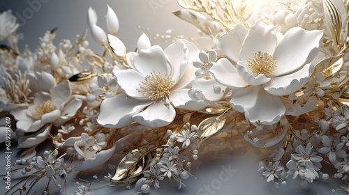 white flower on the sand Created with generative Ai