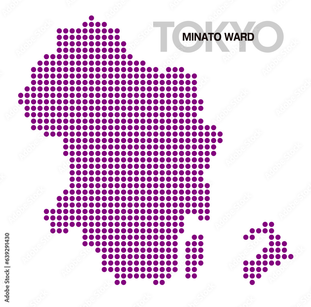 東京都港区のドット地図