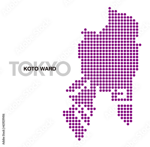 東京都江東区のドット地図