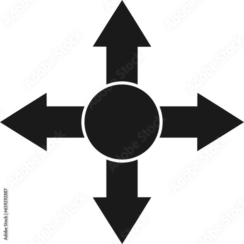 black arrows four direction symbol. icon vector Illustration.