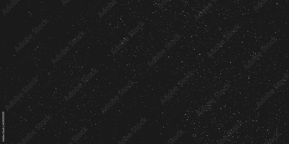 Night sky image. Dust overlay textured. Grain noise particles. Snow effects pack. Rusted black background. Vector illustration