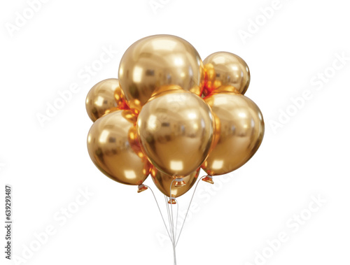 3d golden balloon icon vector illustration