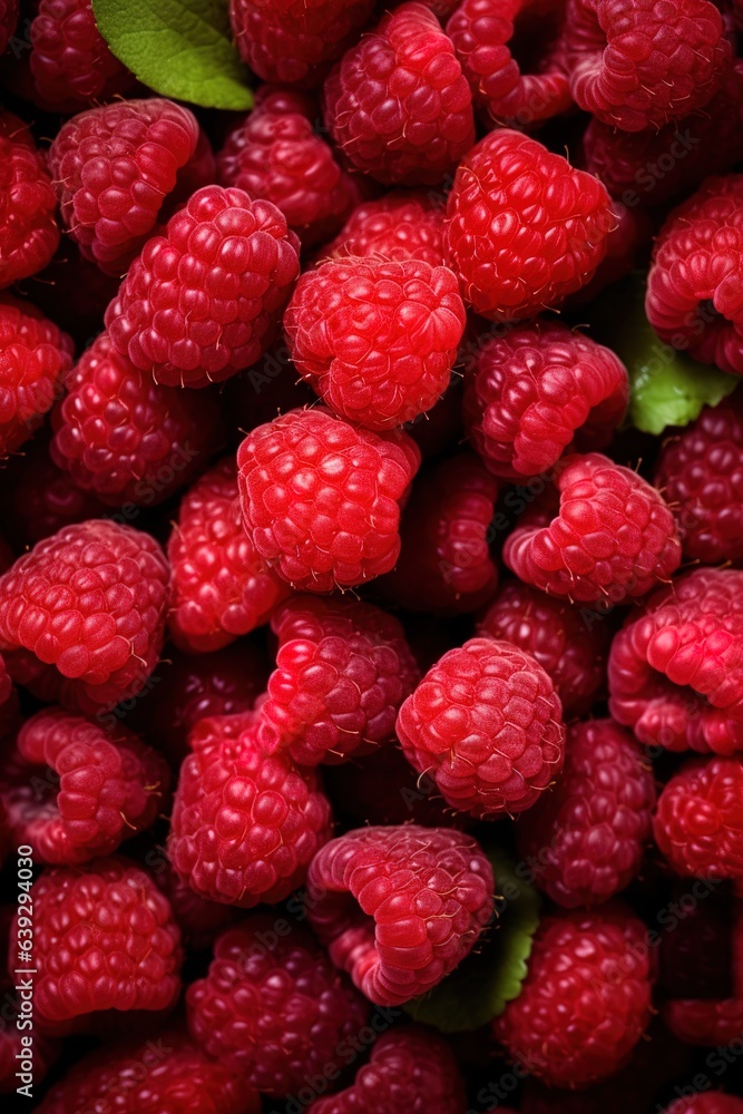 Realistic photo of a bunch of raspberries. top view fruit scenery Realistic photo of a bunch of raspberries. top view fruit scenery