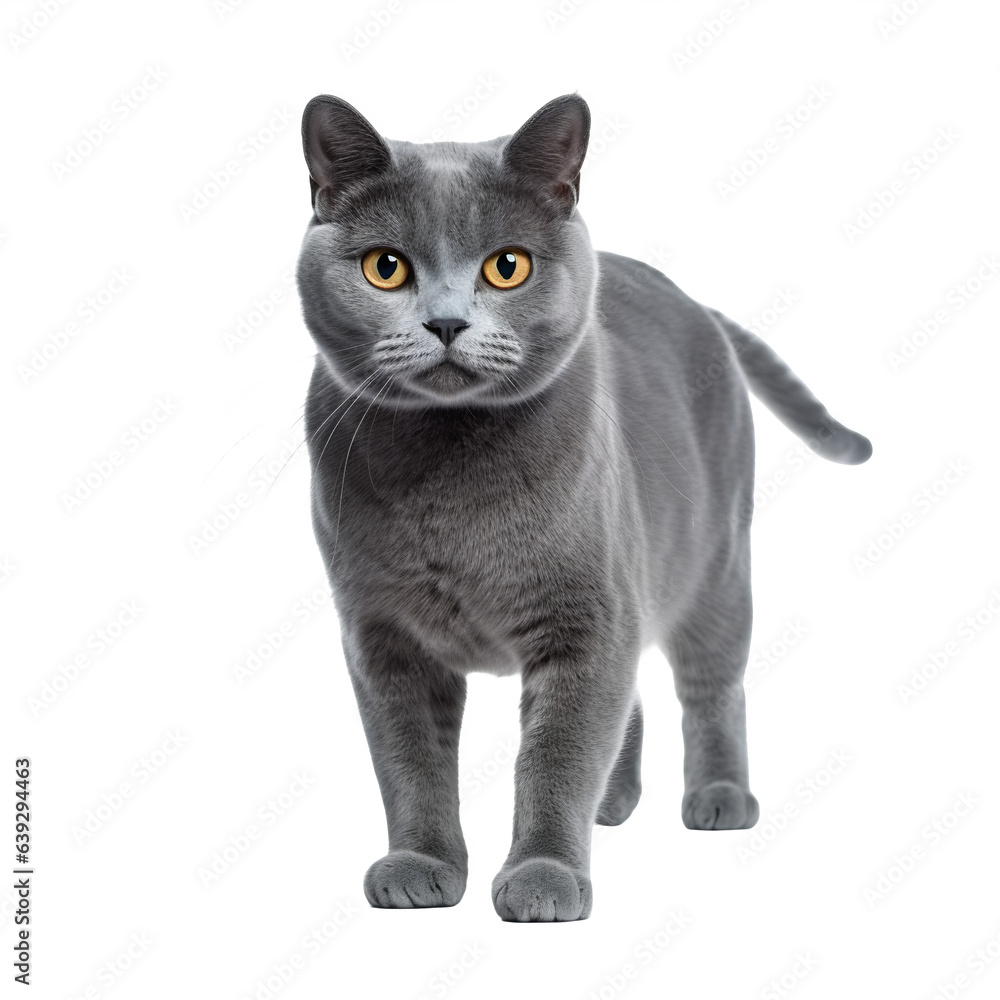 Fototapeta premium Chat Chartreux en transparence, sans background