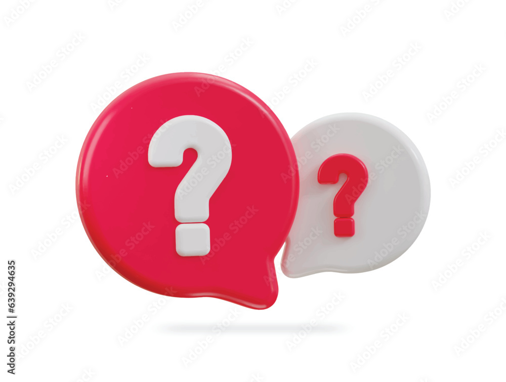 3d speech bubble FAQ icon vector illustration 3d speech bubble FAQ icon vector illustration