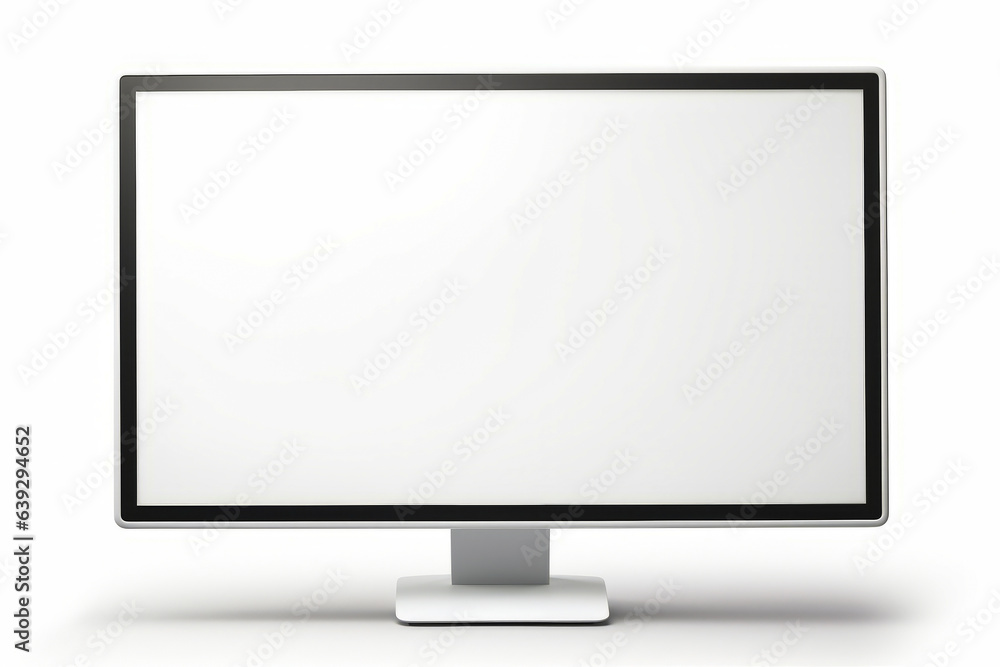 Computer monitor and white base on the screen. Computer monitor and white base on the screen.