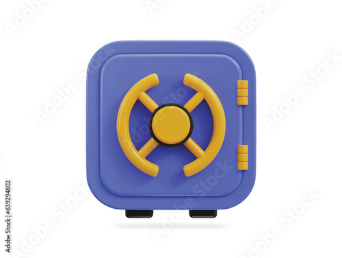 3d safe vault icon vector illustration