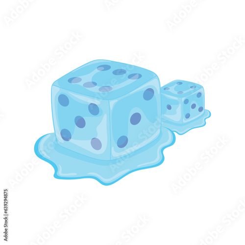 ice dice Mascot Character Vector illustration color children cartoon
