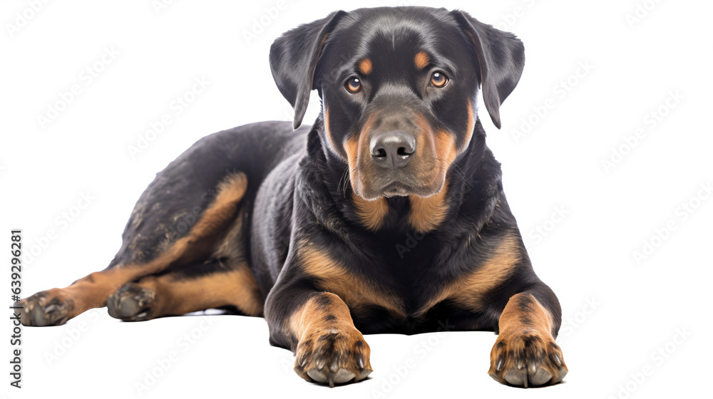 Obraz premium Chien Rottweiler en transparence, sans background
