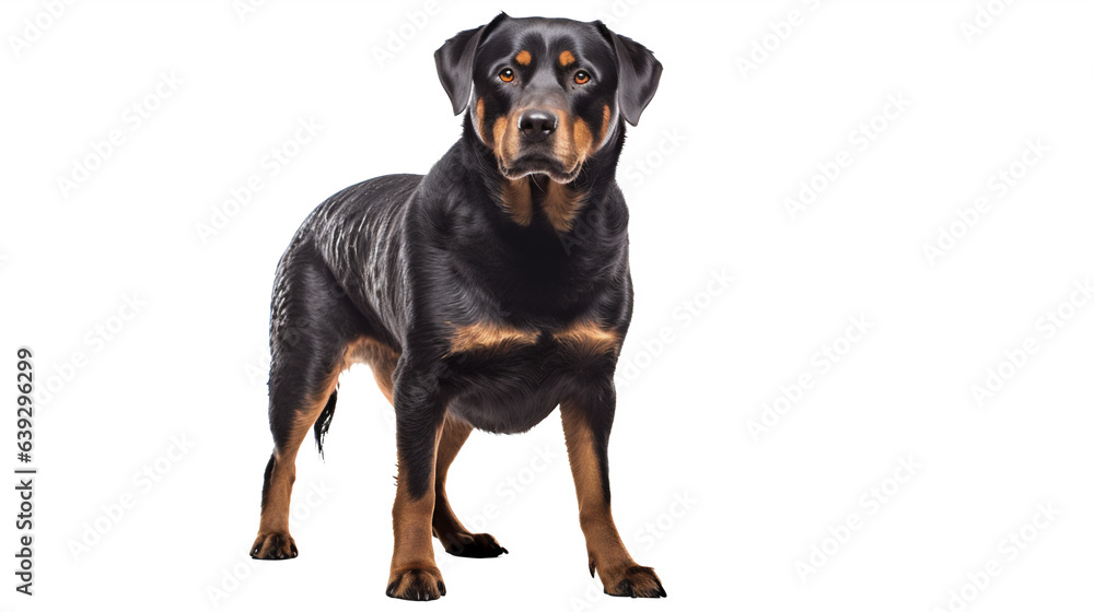 Obraz premium Chien Rottweiler en transparence, sans background