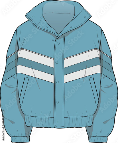 SPORTY TRACK JACKET FOR UNISEX WEAR VECTOR ILLUSTRATION