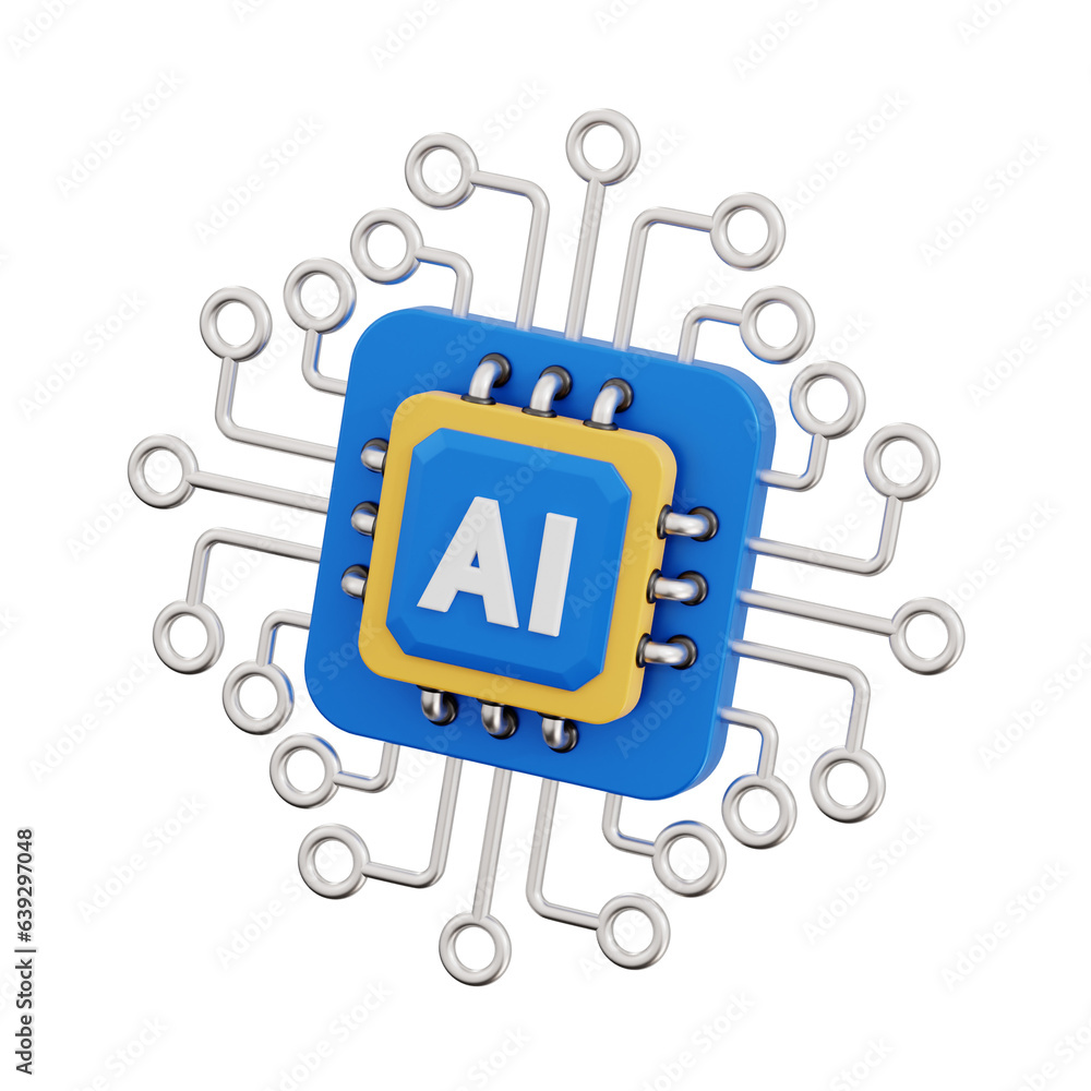 ai chip 3d, high quality render, transparent background, artificial intelligence 3d pack ai chip 3d, high quality render, transparent background, artificial intelligence 3d pack