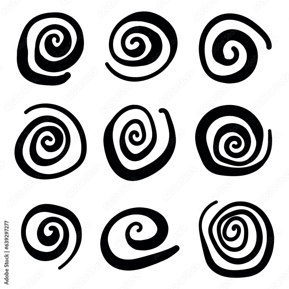 Swirl icon in hand drawn style. Handmade doodle vector illustration on isolated background. Spiral mark sign business concept. Swirl icon in hand drawn style. Handmade doodle vector illustration on isolated background. Spiral mark sign business concept.