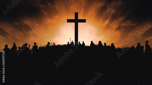 Slika na platnu Silhouette of believer praying the lord