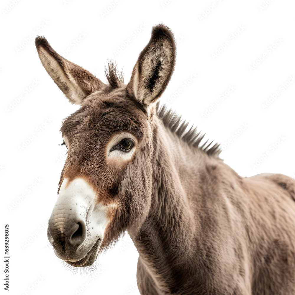 donkey looking isolated on white donkey looking isolated on white