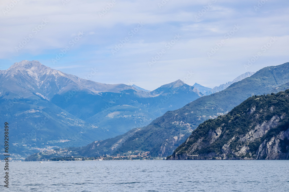 Picturesque mountains and nature on Lake Como in Italy